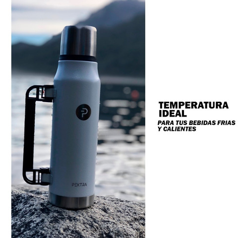 Imagen 6 de 10 de Termo Matero Pektra De Acero Inoxidable 1 L Pico Cebador