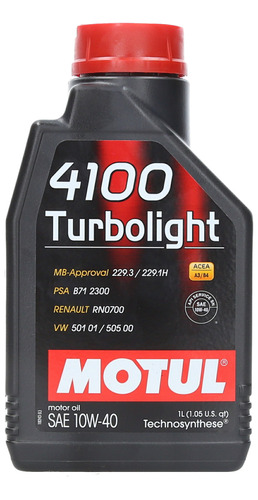 Aceite Semisintetico Motul 4100 Turbolight 10w40 1lt