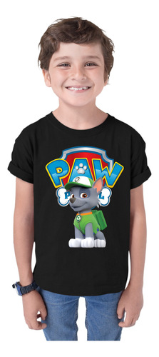 Playera Para Niños/papas Negra Fiesta Paw Patrol Nvo Modelo