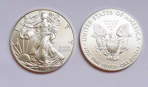 Monedas Mundiales : Usa Silver Eagle  1 Oz. Troy Plata  2021