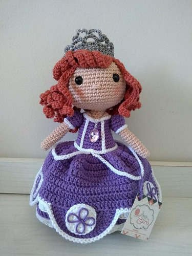 Imagem 1 de 7 de Princesa Sophia Sofia Em Amigurumi Crochê - Decoração