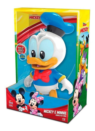 Boneco Pato Donald 27cm Em Vinil Atóxico Líder Figura Disney
