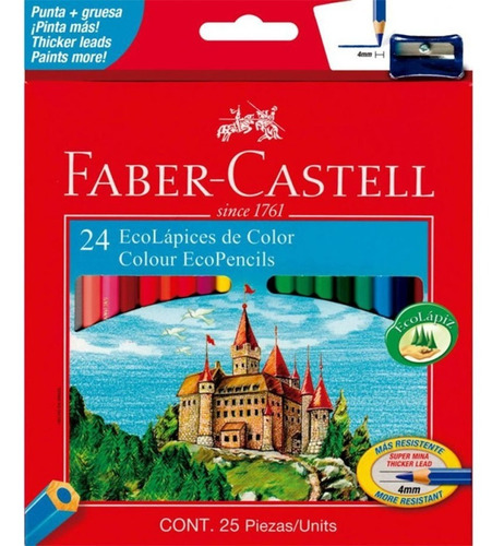 Set 36 Lápices De Colore Faber Castel Ecolápices Hexagonales