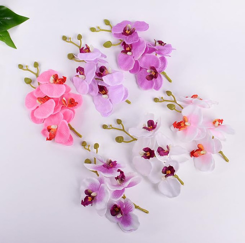 Rikyo 10 Set De Orquídeas De Seda Artificial Con Tallos, 7