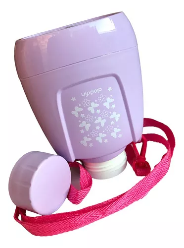Botella infantil de cantimplora térmica con tapa y asa, color lila