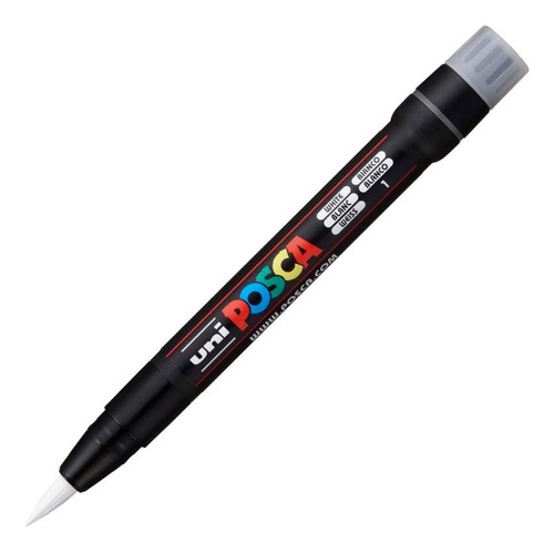 Caneta Posca Uni Ball Pcf-350 Brush Pen Branco 1.0mm