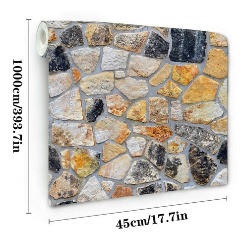 Imagen 2 de 8 de 3d Papel Tapiz De Piedra Laja Ladrillo Autoadherible Pared