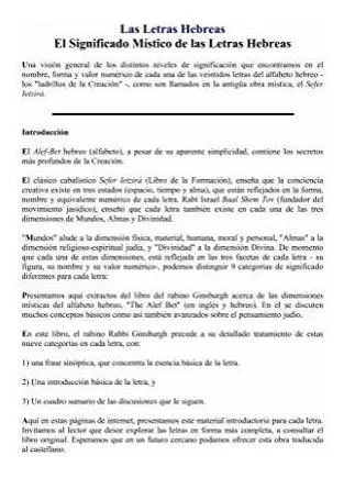 Book : La Mistica De Las Letras Hebreas - Kabala Del Alef..