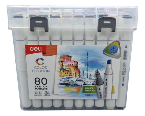 Marcadores Sketch Profesionales Deli X80 Colores Doble Punta