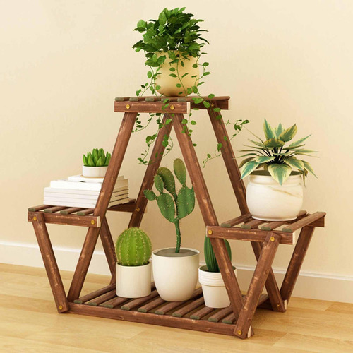 Soporte De Madera Para , Expositor De Flores, Rústico,