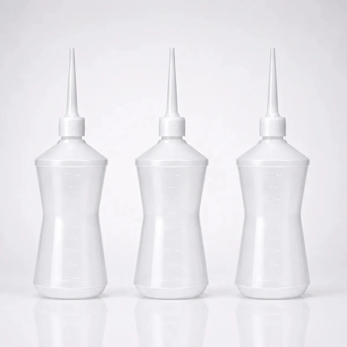 Frasco Almotolia Transparente 500ml Com Graduação Kit Com 3