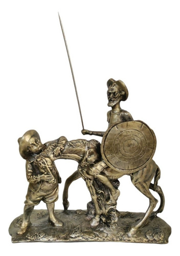 Don Quijote Y Sancho Panza Figura Estatua Artesanal 28 Cm