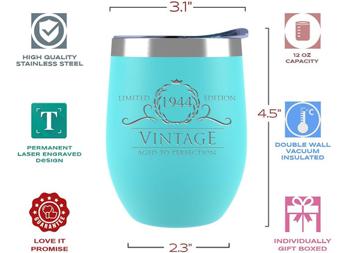 Regalos De Cumpleaños Número 80 Para Mujeres Y Hombres, Vaso
