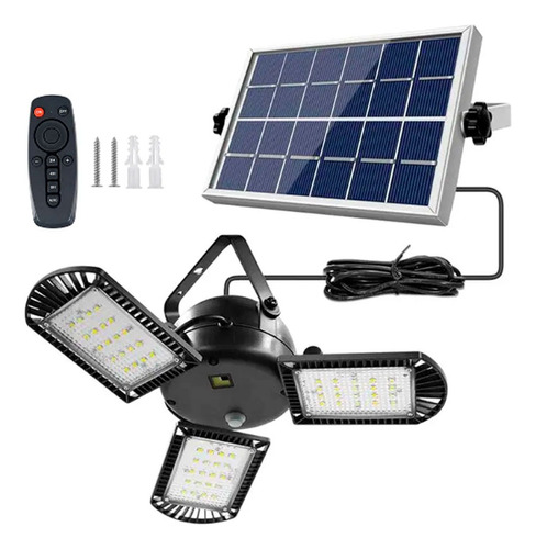 Reflector Led Solar 3 Panel Exterior Camping Control Remoto