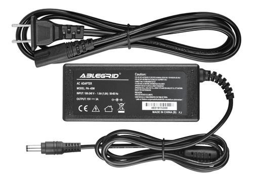 Ac 100-240v 15v 3a Dc Adapter Charger Power Supply Cord  Jjh