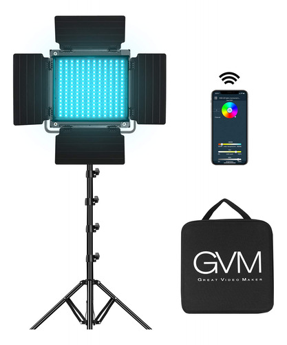 Gvm - Luz De Video Led Rgb, Luz De Estudio 800d Con Kit De I