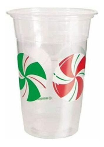 24 Vasos Navidad Desechables Gran 16oz Pep Caramelos Posadas