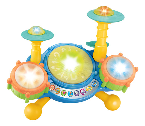 Bateria Musical Juguete Para Niño Con Luz Y Sonido