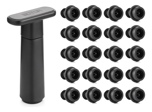 Bomba De Vacío Con 20 Tapones Para Vino Reutilizables