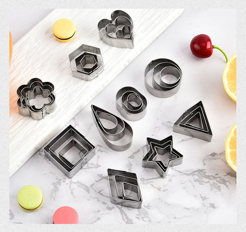 Molde Para Galletas De Acero Inoxidable Con Patrón Geométric