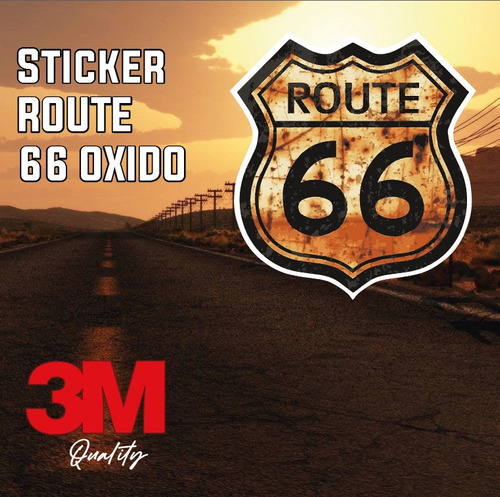 Sticker Calcomanías Reflejante 3m Ruta 66 2 Pza