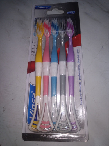 Pack De 5 Cepillo Dental, Dientes Blancos Multicolor 