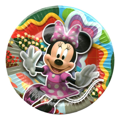 24 Platos Descartables Minnie Mouse