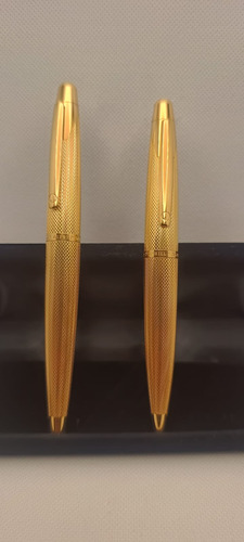 Caneta Alfred Dunhill Banhada A Ouro, Tinteiro E Esferográfi