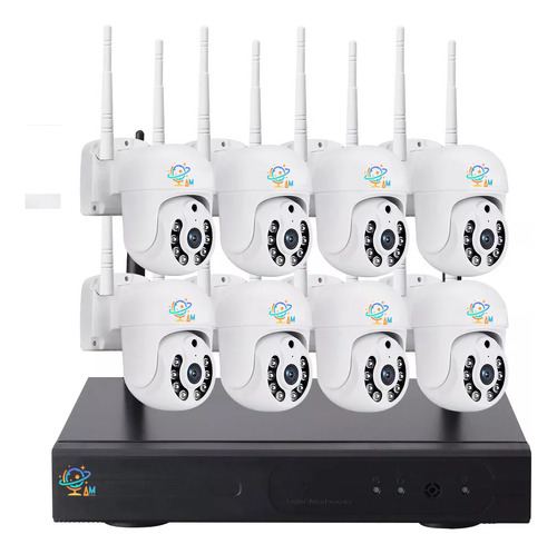 Kit Seguridad Nvr 8ch Cámaras Ptz Ip 3mp Wifi Audio Tuya 