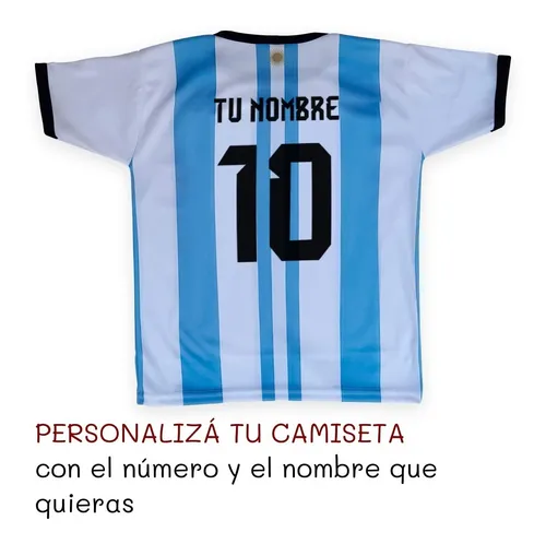 Camiseta Futbol Argentina Genérica Personalizada Niño