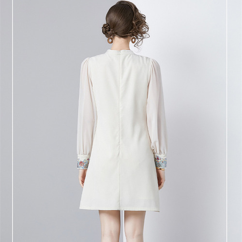 Vestido Corto Retro Con Bordados De Fénix Estilo Chino