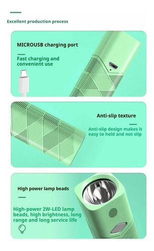 Ultra Delgada Lámpara Táctica Led Linterna Potente 3 Modos