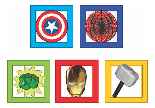 Quadros Vingadores Estilizados Festas