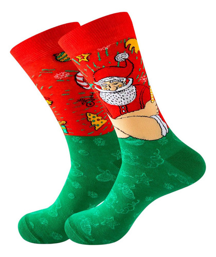 6 Paquetes De 2 A 6 Bonitos Calcetines Navideños, Calcetines