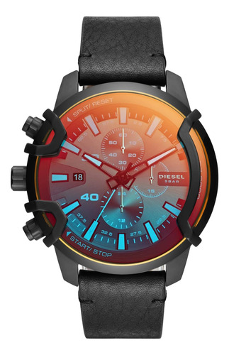 Reloj Cronógrafo De Cuero Y Acero Inoxidable Con Cuarzo Estr