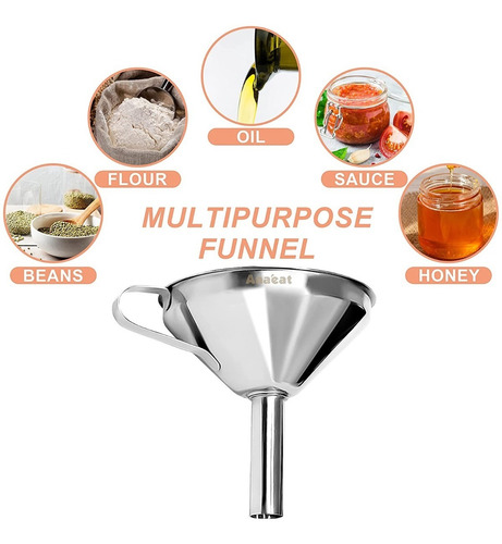 Embudo De Cocina Acero Inoxidable Con 2 Filtros