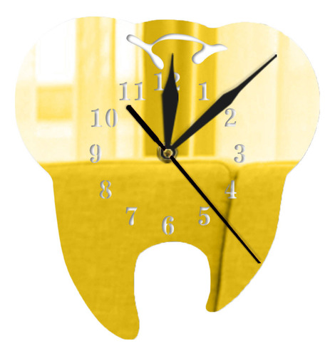 Reloj De Pared 3d Creative Teeth Con Espejo Acrílico Home De