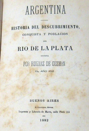 Ruidiaz De Guzman Argentina 1882 Rio De La Plata Pelliza