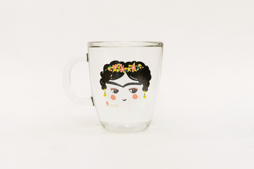 Taza Vidrio Templado  Frida Kahlo Jalisco Mexico Acabajo