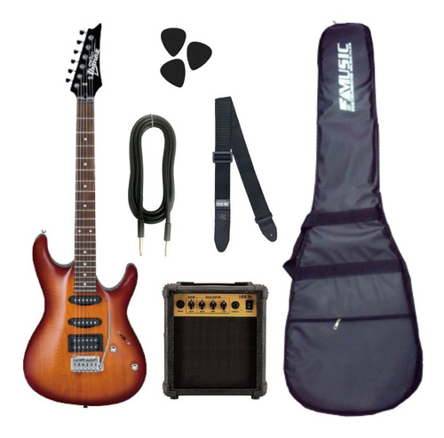 Combo Guitarra Eléctrica Ibanez Gsa60 + Amp 10w + Accesorios