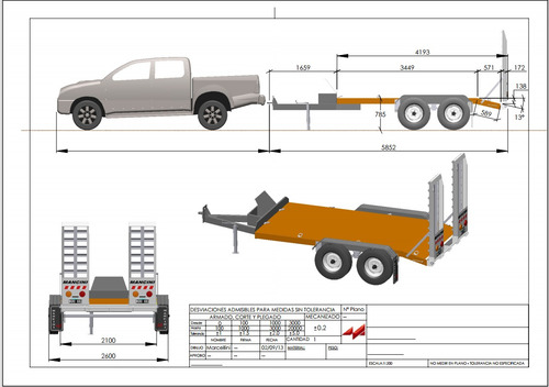 Trailer Balancin 2 Ejes Con Frenos Pesado