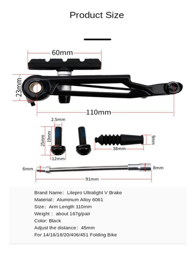Par De Frenos V-brake Delanteros Traseros For Mtb, La