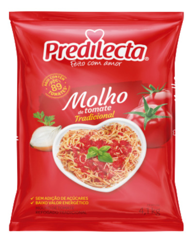 Molho De Tomate Refogado Predilecta 4,1 Kg Bag