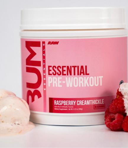 Cbum Raw Essential Preentreno 30 Serv Raspberry Creamthickle Raspberry Creamthickle