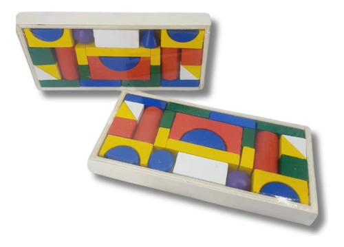 Bloques Chicos Madera Para Niños Juguete Armable Didáctico