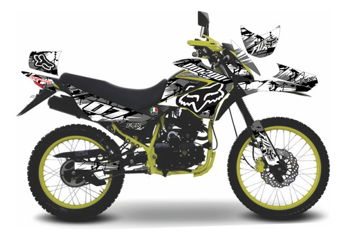 Calcomania Stickers Para Moto Dm 200 Italika Amarilla Jgl Xp