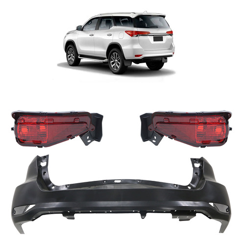 Kit Parachoque Traseiro Hilux Sw4 2016 A 2020 + Par Defletor