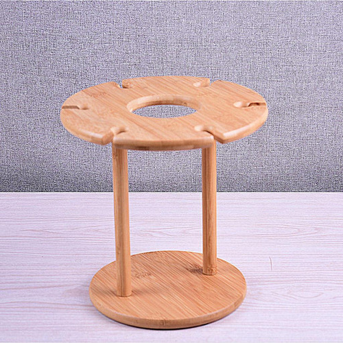 Soporte De Cristal De Vino De Madera De Bambú Soporte De