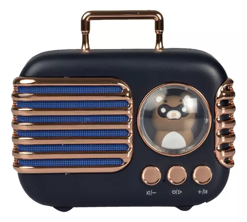 Radio Retro Parlante Mini Inalámbrico Portátil Con Mascota