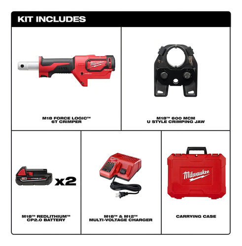 Kit De Pinza Crimpeadora Force Logic Milwaukee 267922 600mcm